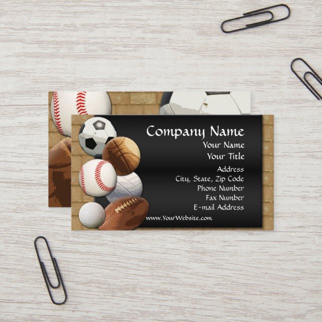 Custom Business Card, Design Online Sports Theme Card (Front/Back In Situ)