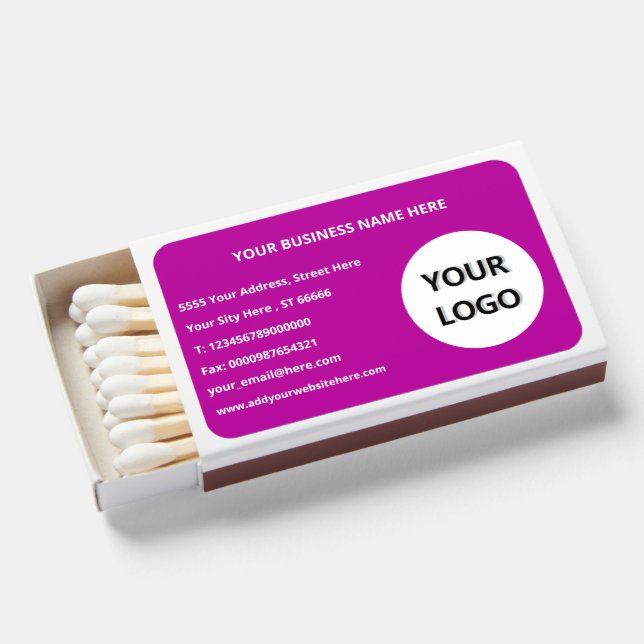Custom Business Card Design Promotional Matchboxes (Front Open)