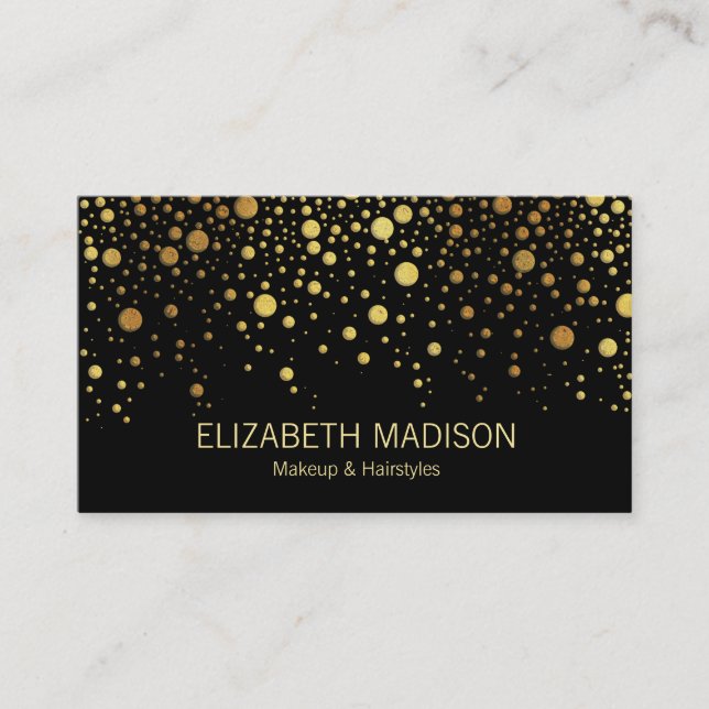 Custom Business Card - Gold Confetti (Front)