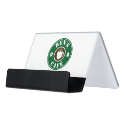 Custom business card holder for new coffee shop