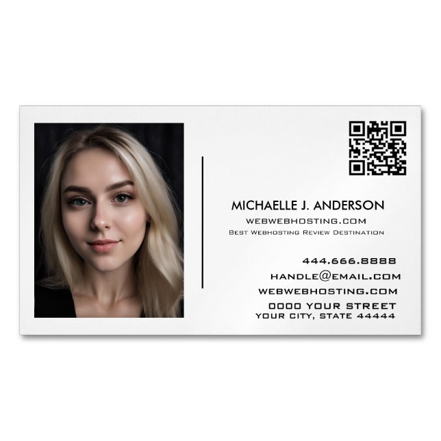 Custom Business Card Magnet - Personalized Photo (Front)