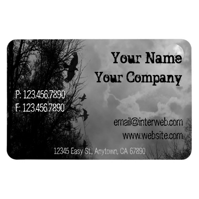 Custom Business Card Style Haunted Road Magnets (Horizontal)