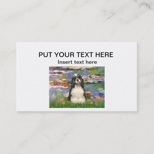 Custom Business Card with Cocker (BW) - Lilies 2