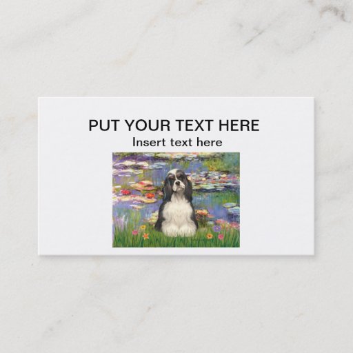 Customizable Custom Business Card with Cocker (BW) - Lilies 2