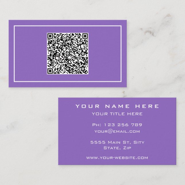 Custom Business Card with QR Code Scan Info (Front/Back)