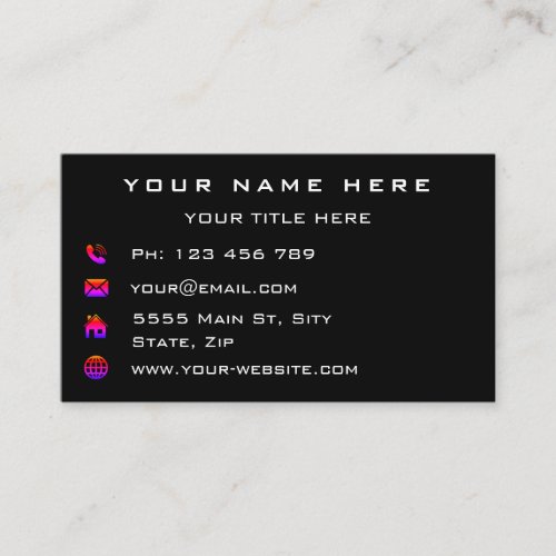 Custom Business Card Your Logo Info and Colors