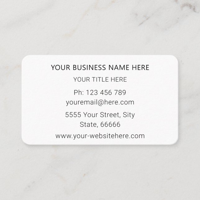 Custom Business Card Your Name Logo Text Info (Front)