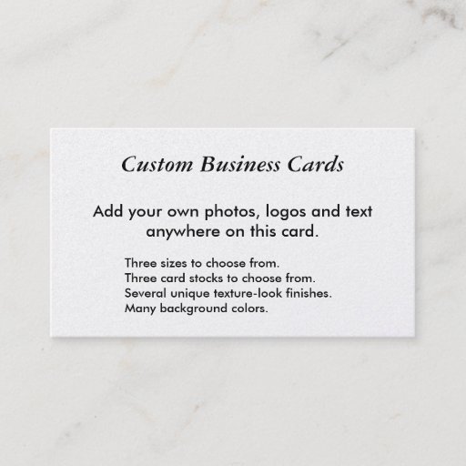 Customizable Custom Business Cards