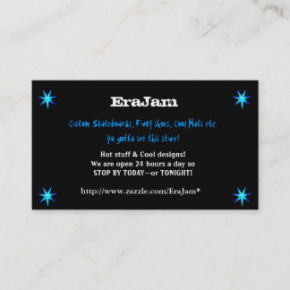 Custom business cards black with blue stars