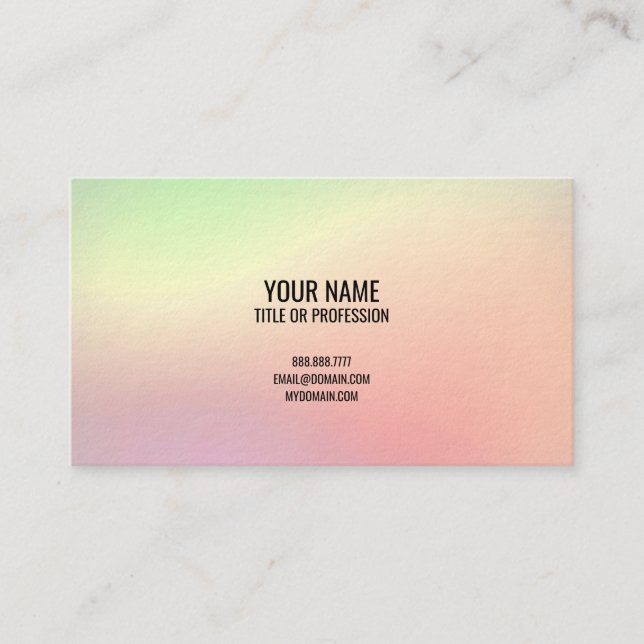 Custom Business Cards, Cool Rainbow Personalized Business Card (Front)