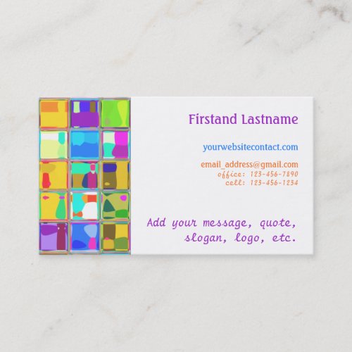 Custom Business Cards Deco Glass Tile Digital Art