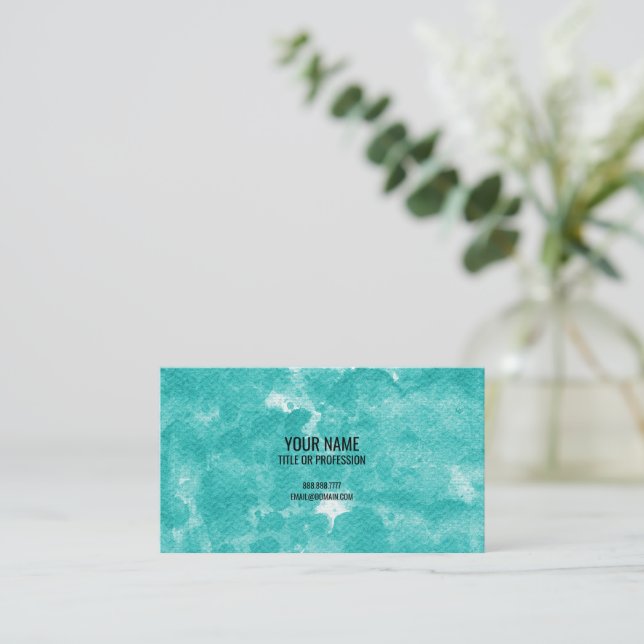 Custom Business Cards, Green Marble Personalized  Card (Standing Front)