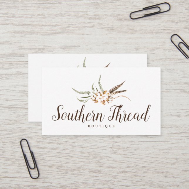 Custom Business Cards: Southern Thread Boutique Card (Front/Back In Situ)