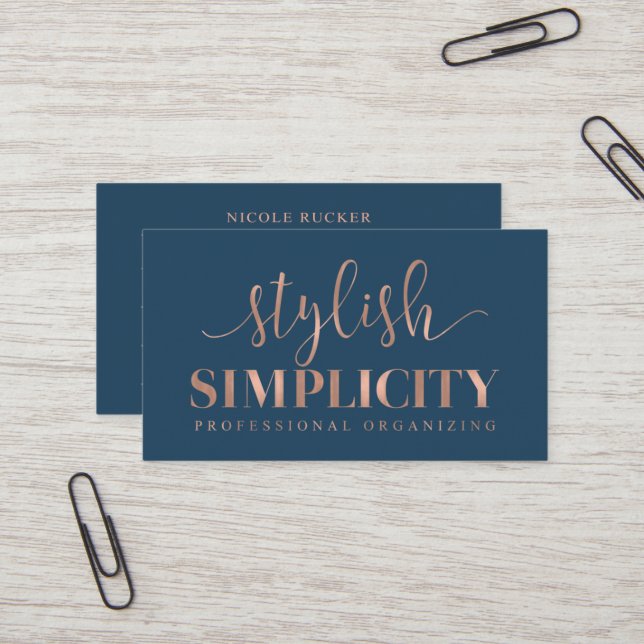 Custom Business Cards: Stylish Simplicity Business Card (Front/Back In Situ)
