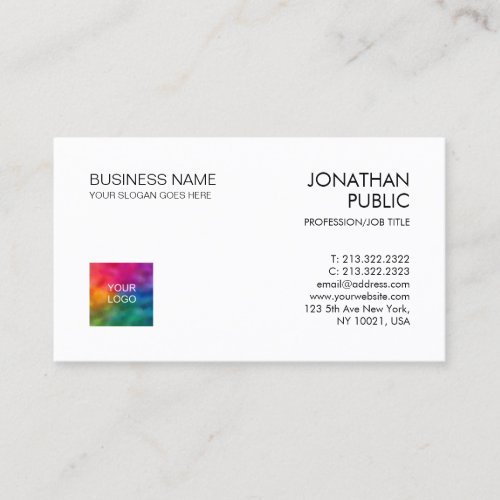 Custom Business Cards Trendy Simple Modern Elegant