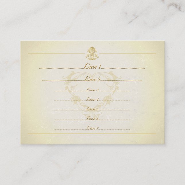 Custom Business Cards Vintage Parchment Paper (Front)