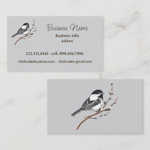 Custom Business Chickadee Bird Business Card