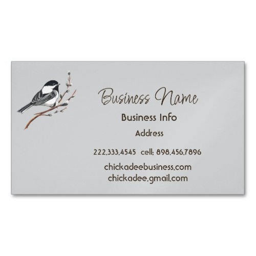 Custom Business Chickadee Bird Business Card Magnet