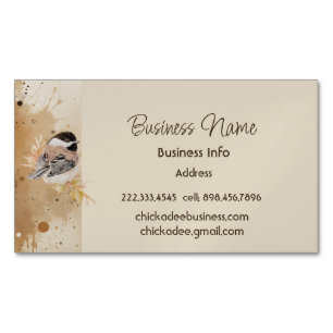 Custom Business Chickadee Bird Business Card Magnet