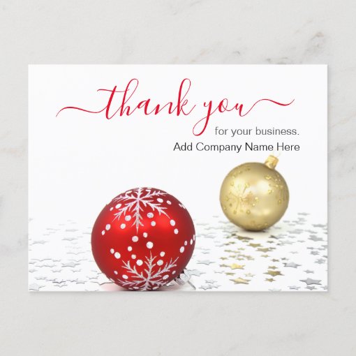 Custom Business Christmas Thank You Messages Postcard | Zazzle