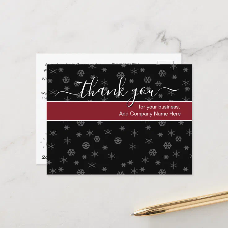 Custom Business Christmas Thank You Messages Postcard | Zazzle