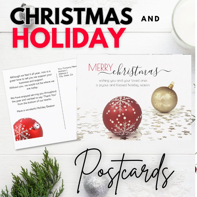 Custom Business Christmas Thank You Messages Postcard (Creator Uploaded)