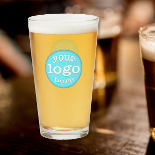 Custom Business Company Bar Team Logo Branded Beer Glass