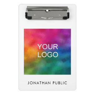 Custom Business Company Corporate Logo Add Text Mini Clipboard