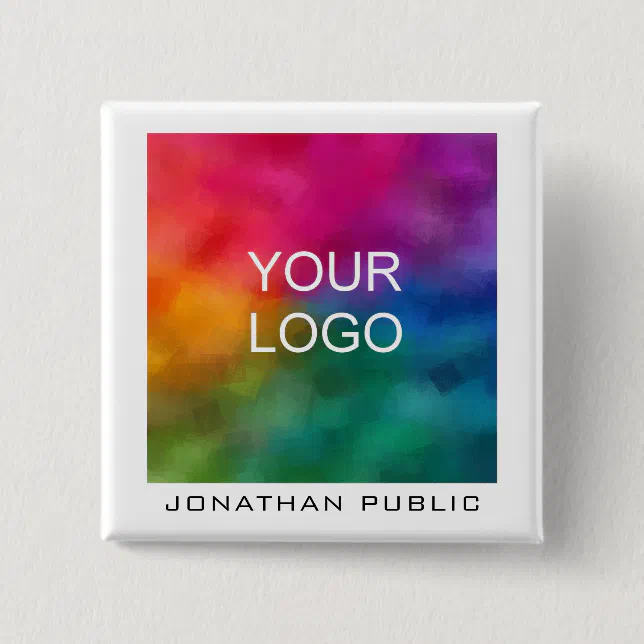 Custom Business Company Corporate Logo Text Button | Zazzle