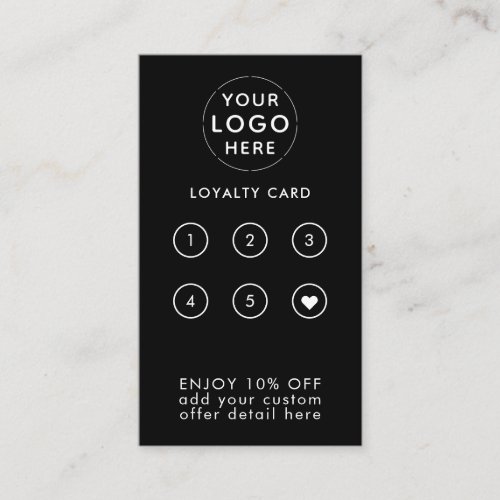 Custom Business Company Corporate Your Logo Black Loyalty Card