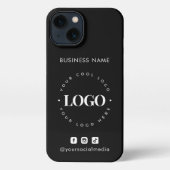 Custom Business Company Custom Logo & Social Media iPhone Case (Back)