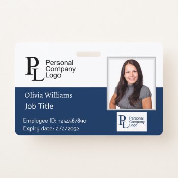 Custom Business Company Employee Security Photo Id Badge by inspirationzstore at Zazzle