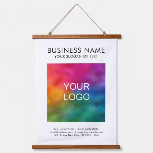 Custom Business Company Logo Add Text Template Hanging Tapestry