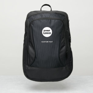 Custom Business Company Logo Black Port Authority® Backpack