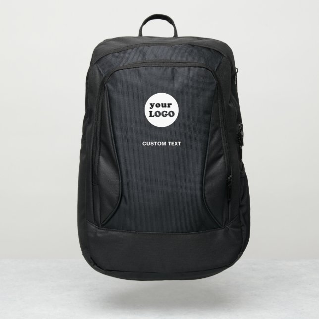 Custom Business Company Logo Black Port Authority® Backpack (Front)