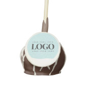 Custom Business Company Logo Blue Snow Christmas Cake Pops (Front)