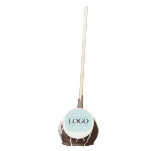 Custom Business Company Logo Blue Snow Christmas Cake Pops (Front)