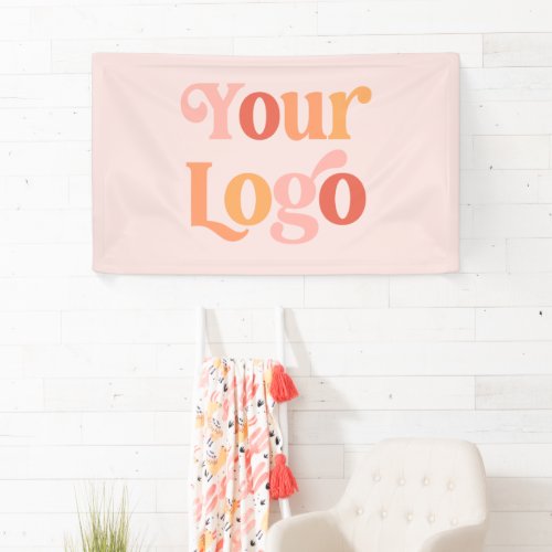 Custom Business Company Logo Blush Pink Shop Banner
