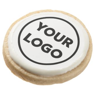 Custom Business Company Logo Branded Round Shortbread Cookie