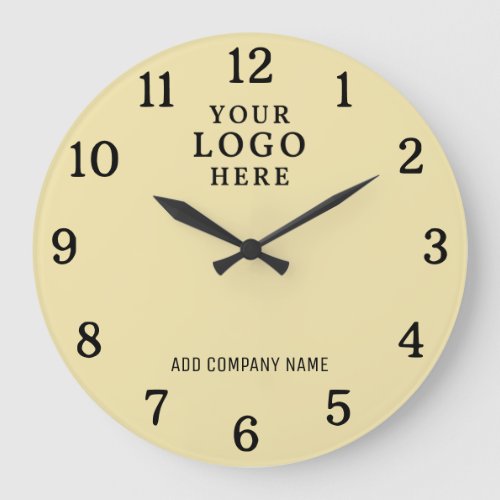 Custom Business Company Logo Branded Yellow Office Large Clock