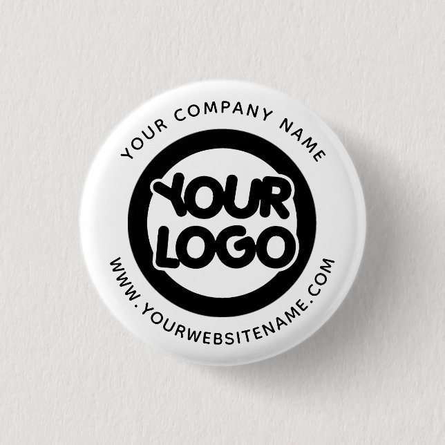 Custom  Business Company Logo Button (Front)