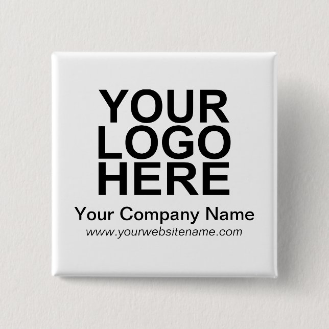 Custom  Business Company Logo Button (Front)