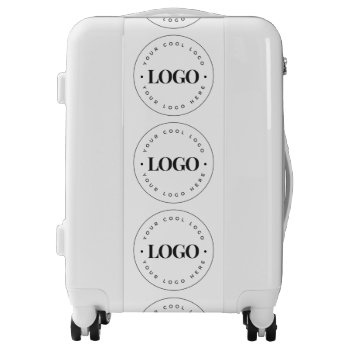Custom Business Company Logo Classic Black White Luggage by ReplaceWithYourLogo at Zazzle