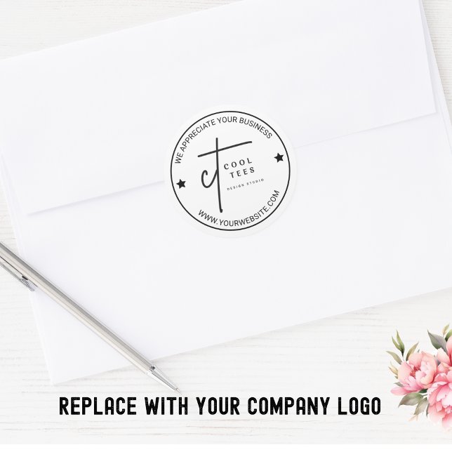 Custom Business Company Logo Classic Round Sticker (Creator Uploaded)