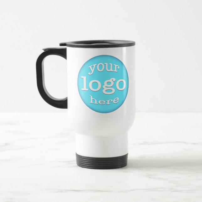 Custom Business Company Logo Employee Office Staff Travel Mug (Left)