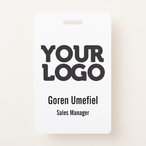 Custom Business Company Logo Employee Simple Badge