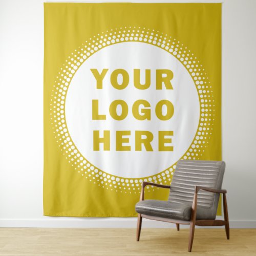 Custom Business Company Logo Gold Tapestry