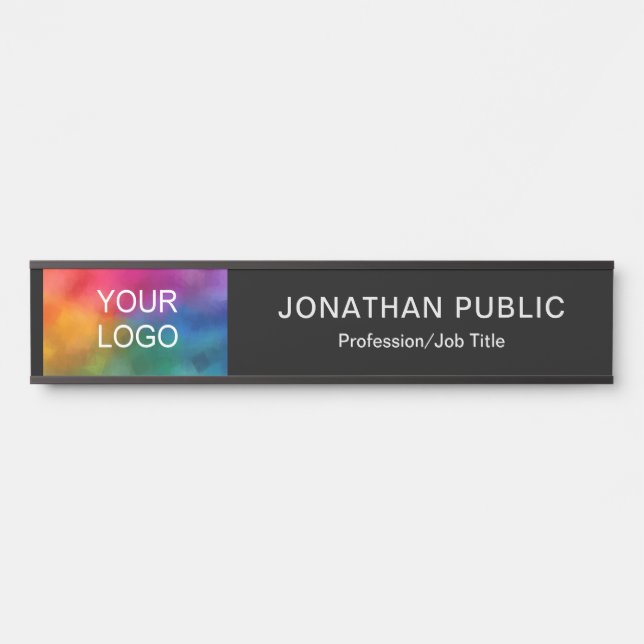 Custom Business Company Logo Here Modern Design Door Sign (Front)
