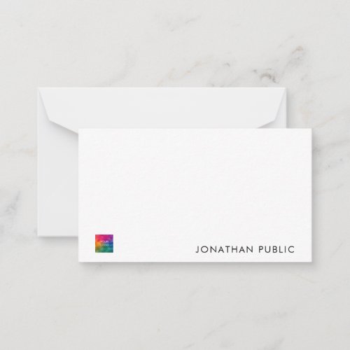 Custom Business Company Logo Here Your Name Note Card