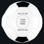 Custom Business Company Logo Image Text Template Soccer Ball<br><div class="desc">Custom Upload Add Company Business Logo Image Create Your Own Elegant Soccer Ball.</div>